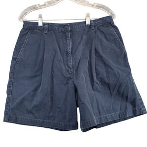 Lauren Ralph Lauren Women's Chino Shorts Blue Size 12 100% Cotton Slash Pockets